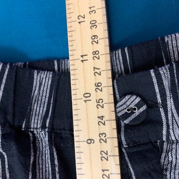 Brandy Melville High Rise Striped Tilden Pants Slim Straight Ankle Crop - Picture 10 of 11